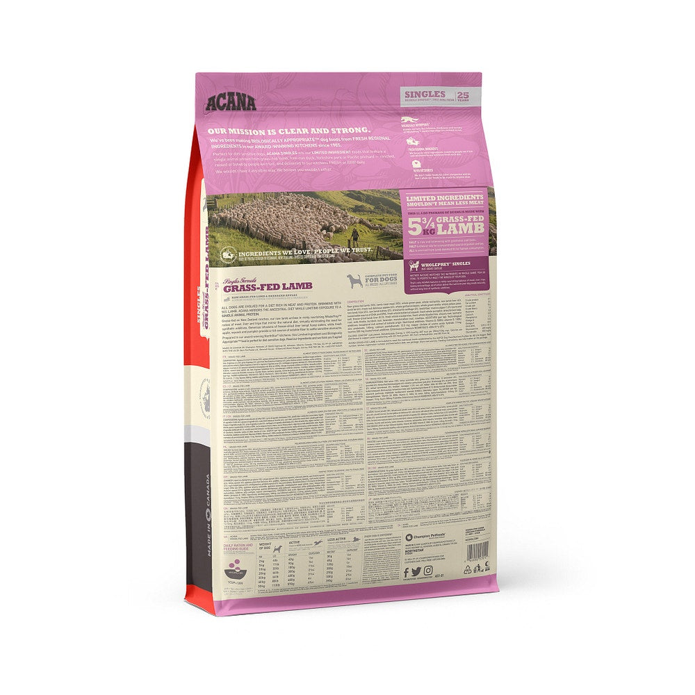 Acana Cane Grass-Fed Lamb Singles Crocchette Agnello e Mele Sacco 6Kg-5