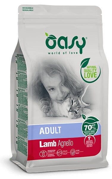 Oasy Lifestage Adult Agnello Cibo Secco Per Gatti 300g-1