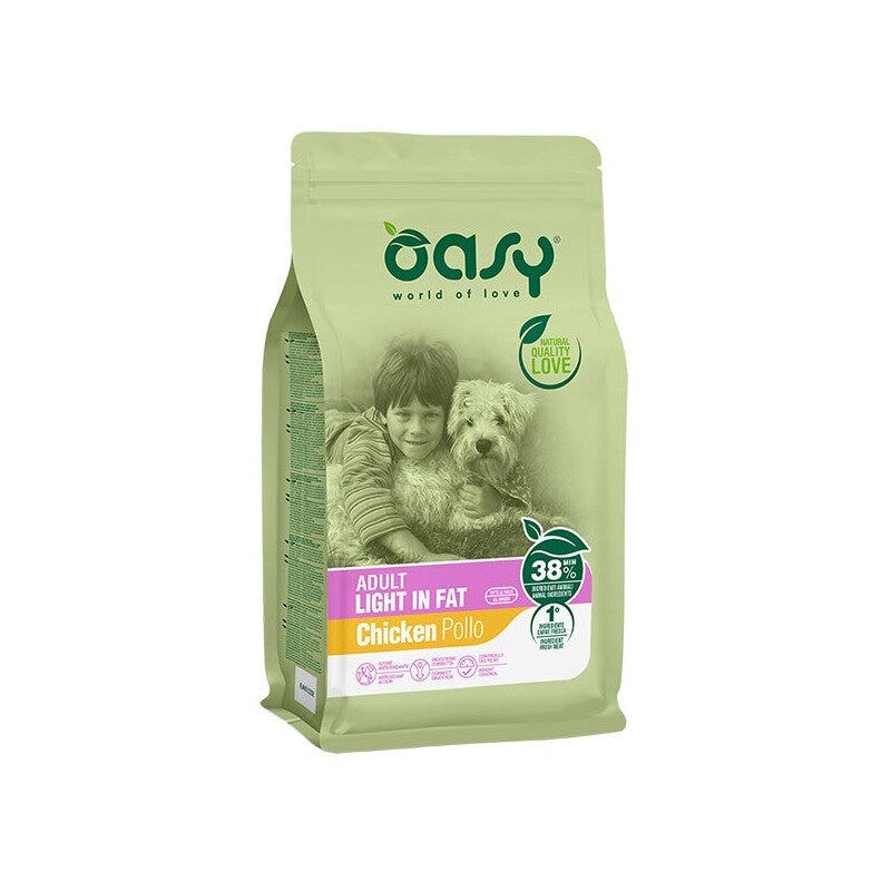 Oasy Adult Light In Fat Con Pollo Per Cani Adulti 3kg-1