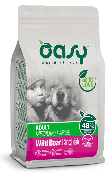 Oasy Dry Monoproteico Cane Adult Medium Large Cinghiale 12kg-1