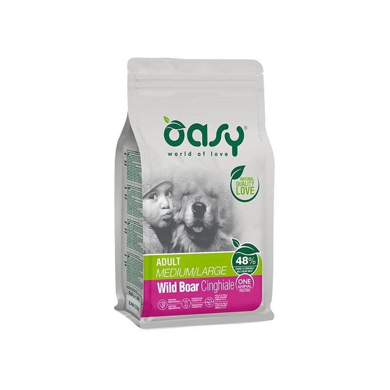 Oasy One Animal Protein Adult Medium & Large Con Cinghiale Per Cani Adulti 2.5kg-1