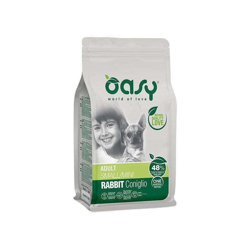 Oasy One Animal Protein Adult Small & Mini Con Coniglio Per Cani Adulti 800g-1