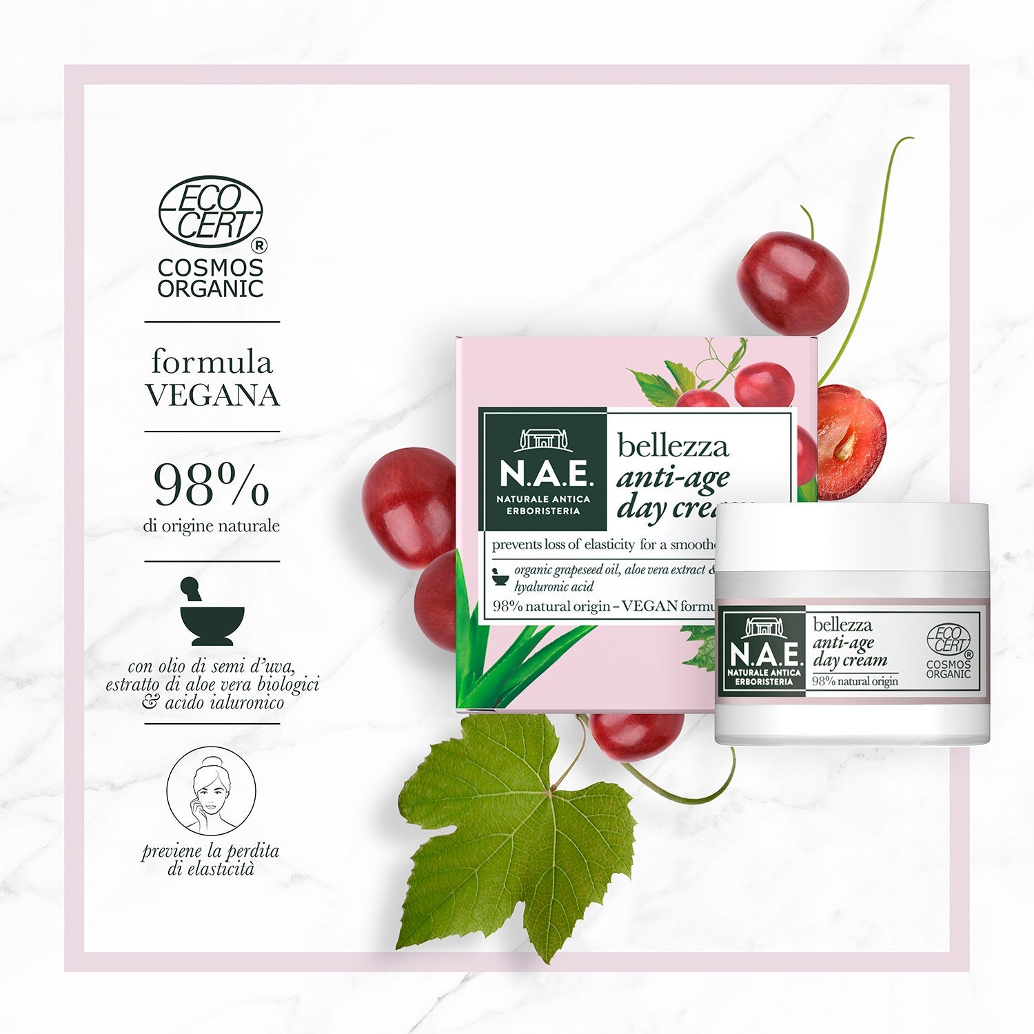 N.A.E. Crema Giorno Anti-Età Bellezza Formula Vegana 50ml  - 3