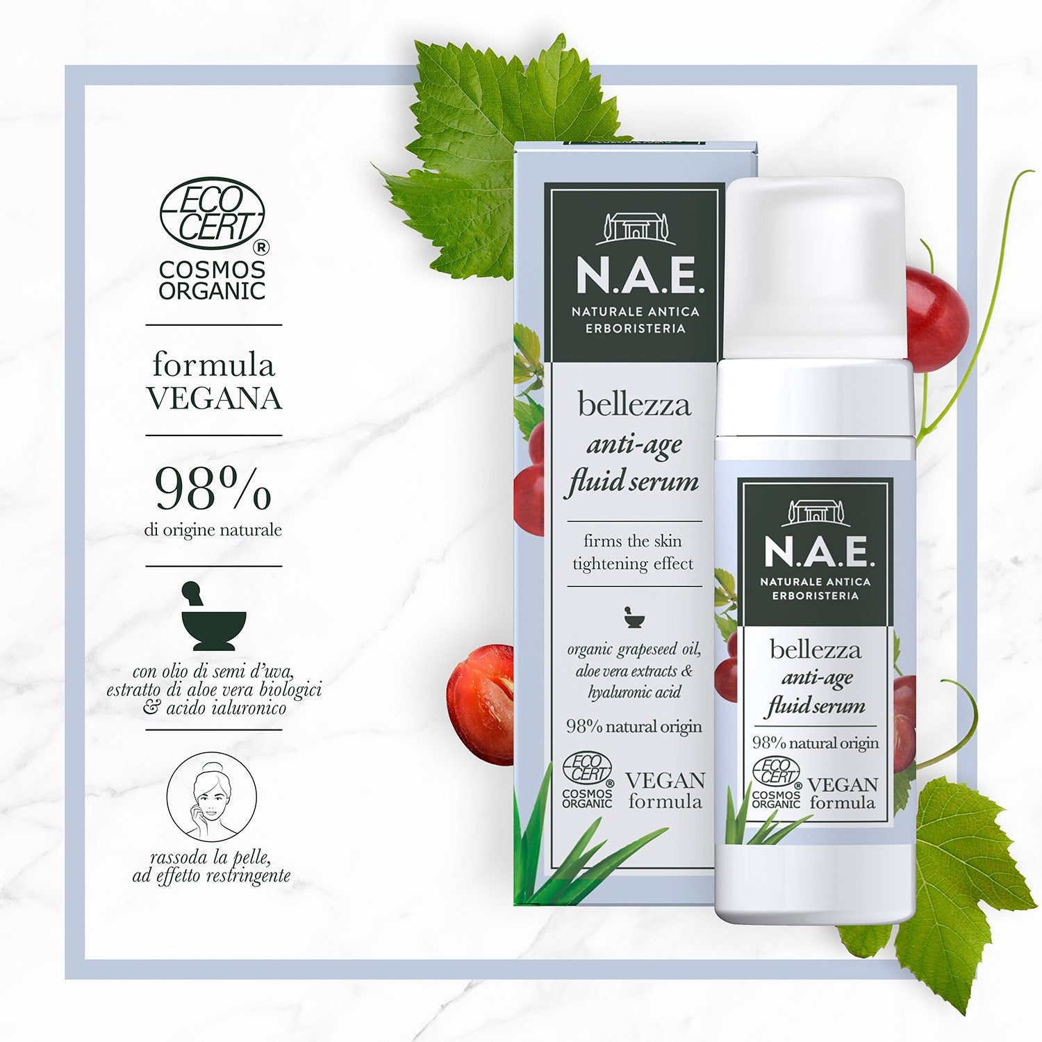 N.A.E. Siero Viso Anti-Età Bellezza Formula Vegana 30ml  - 3