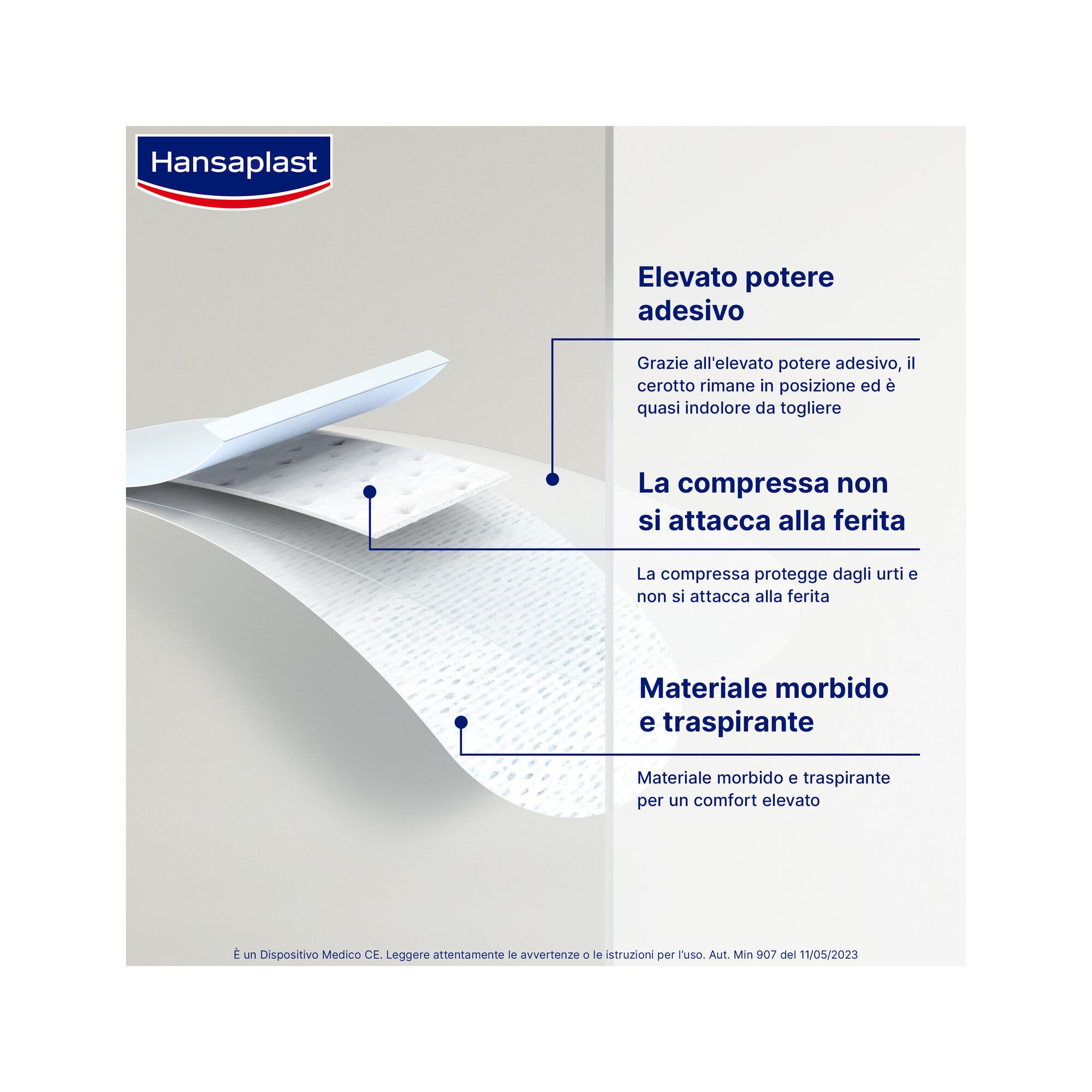 Hansaplast Cerotti Sensitive 4XL Medicazione Per Ferite Medio Grandi 5 Pezzi 10x20cm-3