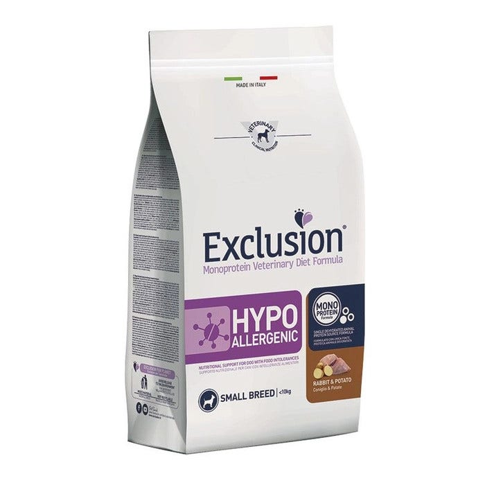 Exclusion Monoprotein Veterinary Diet Hypoallergenic Crocchette Coniglio/Patate Cani Sacco 2kg-1