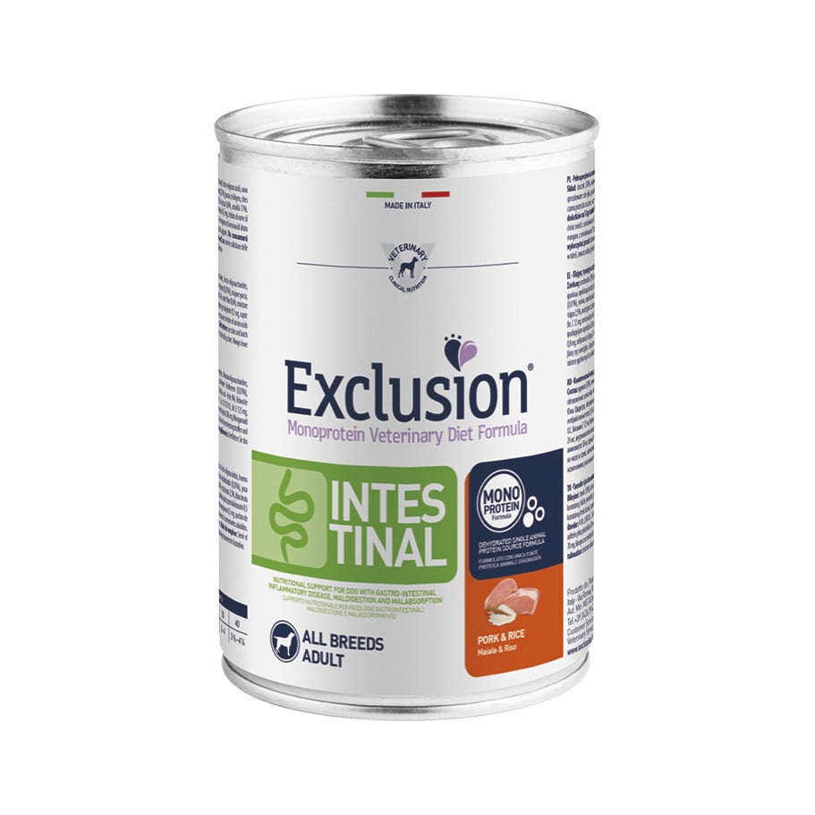 Exclusion Monoprotein Veterinary Diet Formula Intestinal Umido Pollo E Riso Per Cani Adulti 400g-1
