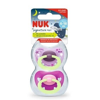 Nuk Signature Night Succhietto Silicone 6-12 Mesi 2 Pezzi-2