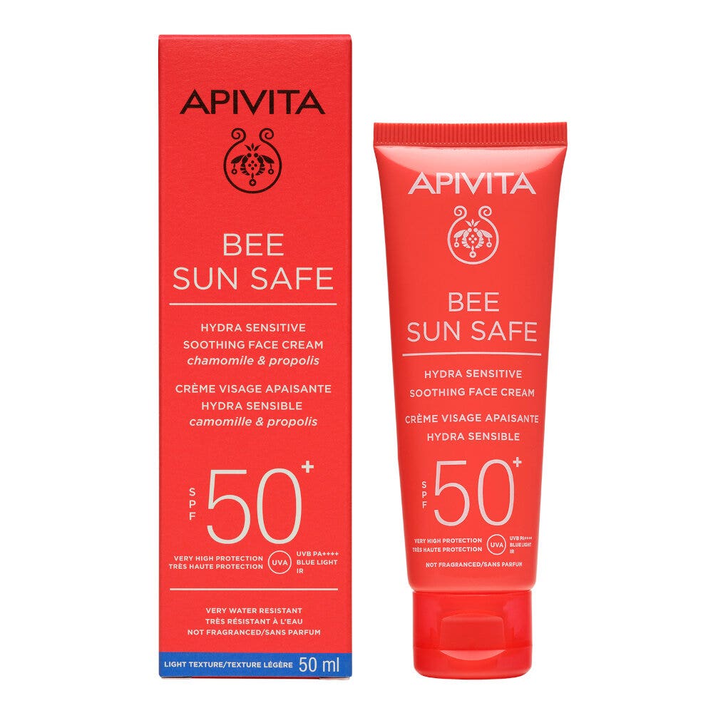 Apivita Bee Sun Safe Crema Viso Lenitiva Hydra Sensitive Pelli Sensibili SPF50+ 50ml-9