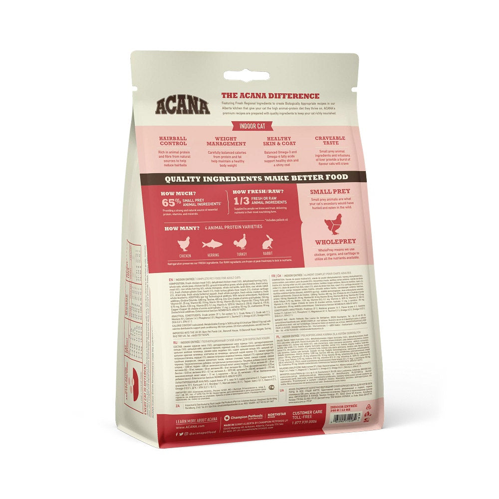 Acana Gatto Indoor Entrée Crocchette Al Pollo E Tacchino Sacco 340g-4