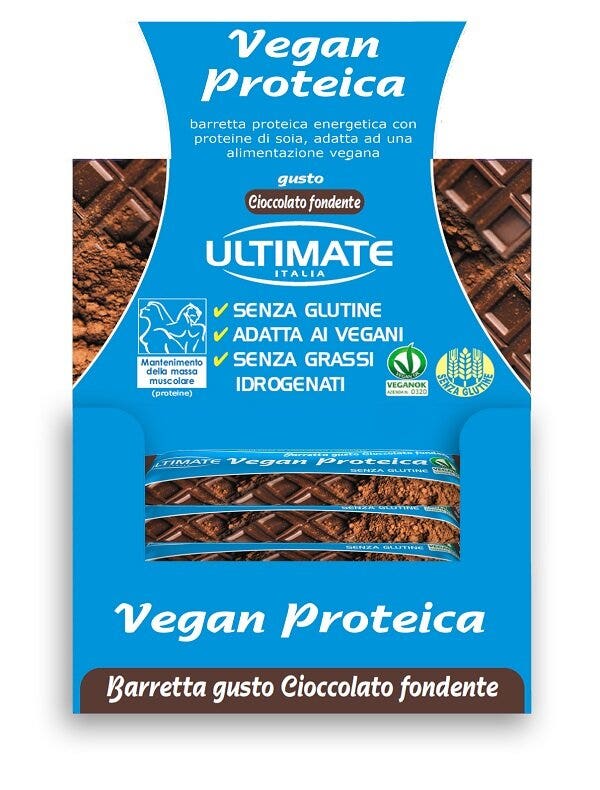 Ultimate Vegan Barretta Proteica Gusto Cioccolato Fondente 24 Pezzi-1