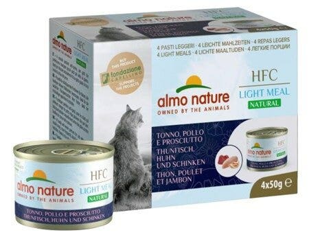Almo Nature Natural Light Meal Cibo Umido Tonno Pollo E Prosciutto Per Gatti Adulti 4x50g-2