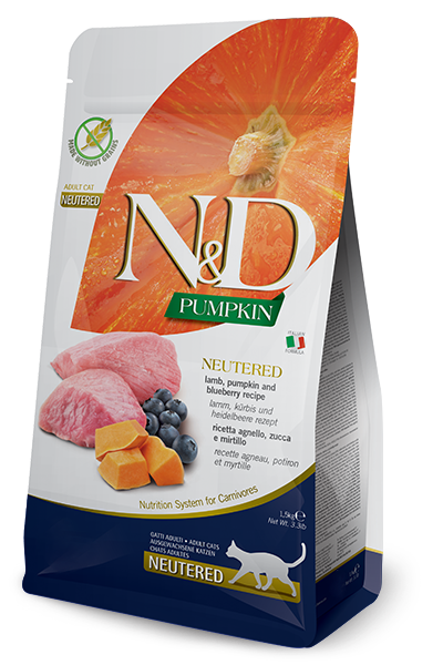 Farmina N&D Pumpkin Neutered Agnello E Zucca Gatti Adulti Sterilizzati Sacco 1,5kg-2