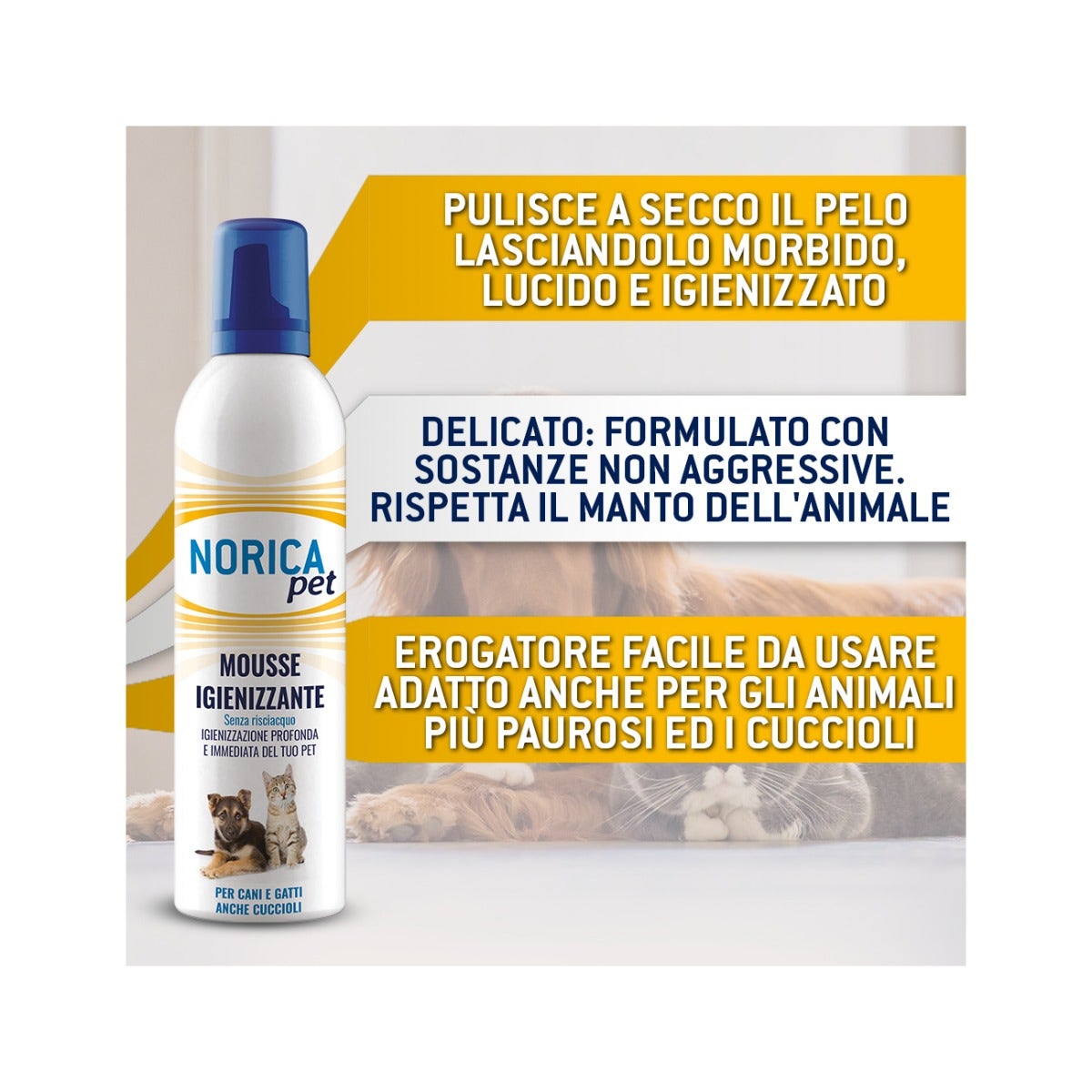 Norica Pet Mousse Igienizzante Per Cani E Gatti 400ml-2