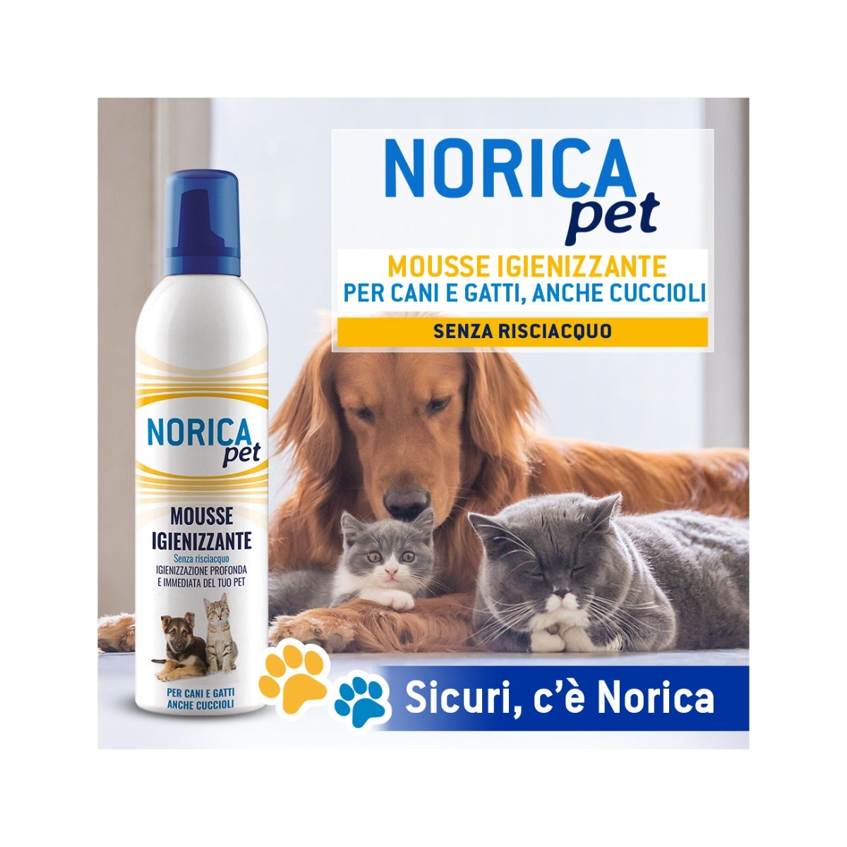 Norica Pet Mousse Igienizzante Per Cani E Gatti 400ml-3