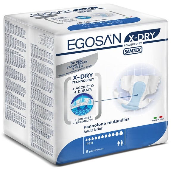 Egosan X Dry Pannolone Mutandina Taglia Large Per Incontinenza 8 Pezzi-1