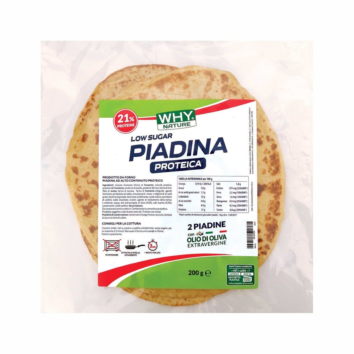Why Nature Low Sugar Piadina Proteica 200g-3