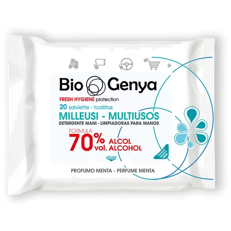 Biogenya Salviette Milleusi Igienizzanti 70% Alcool 20 Pezzi-3