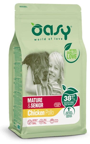 Oasy Lifestage Mature & Senior Pollo Cibo Secco Per Cani 3 Kg-1