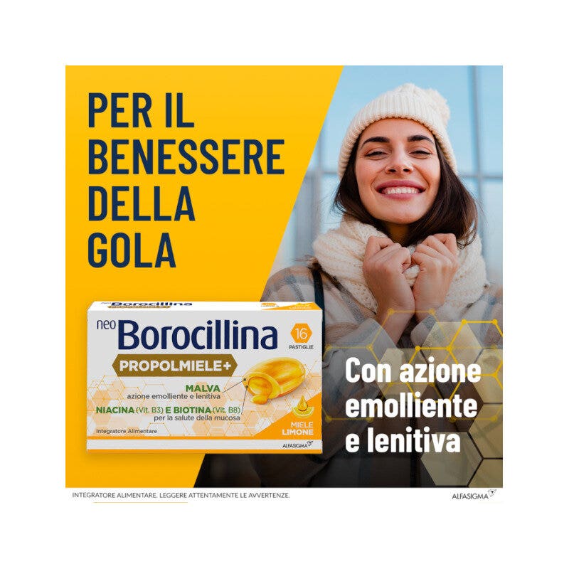 Neoborocillina Propolmiele + Miele/Limone 16 Pastiglie-4