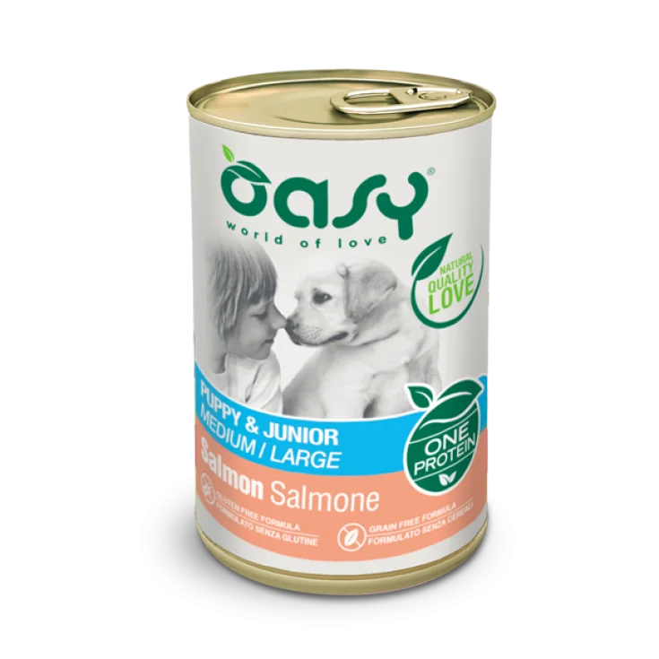 Oasy Wet Dog One Puppy Medium/large Salmone 400 g