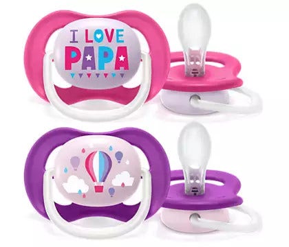 Philips Avent Ciuccio Ultra Air Balloon/Papa Femmina 6-18 Mesi 2 Pezzi-1