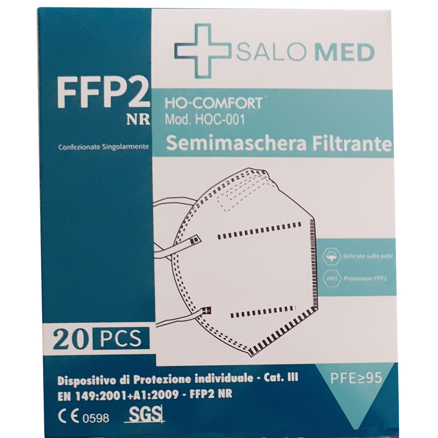 Salo Med Mascherina FFP2 Nero 20 Pezzi-4