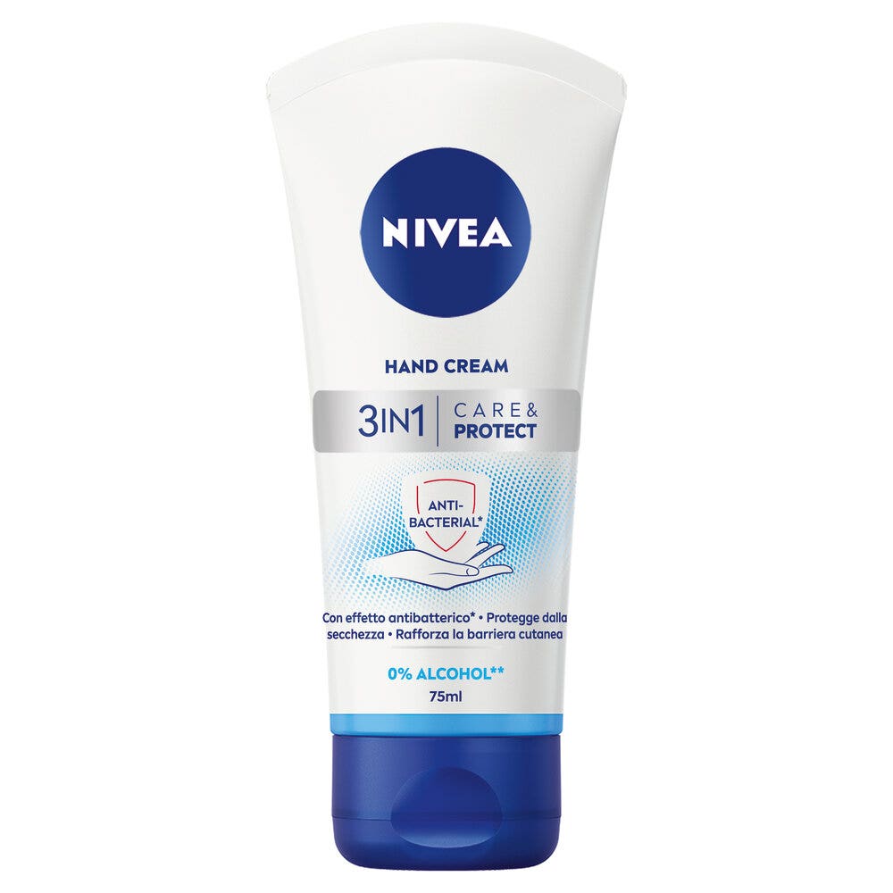 Nivea Crema Mani 3in1 Care & Protect Con Effetto Antibatterico 75ml Crema Antibatterica Mani-4