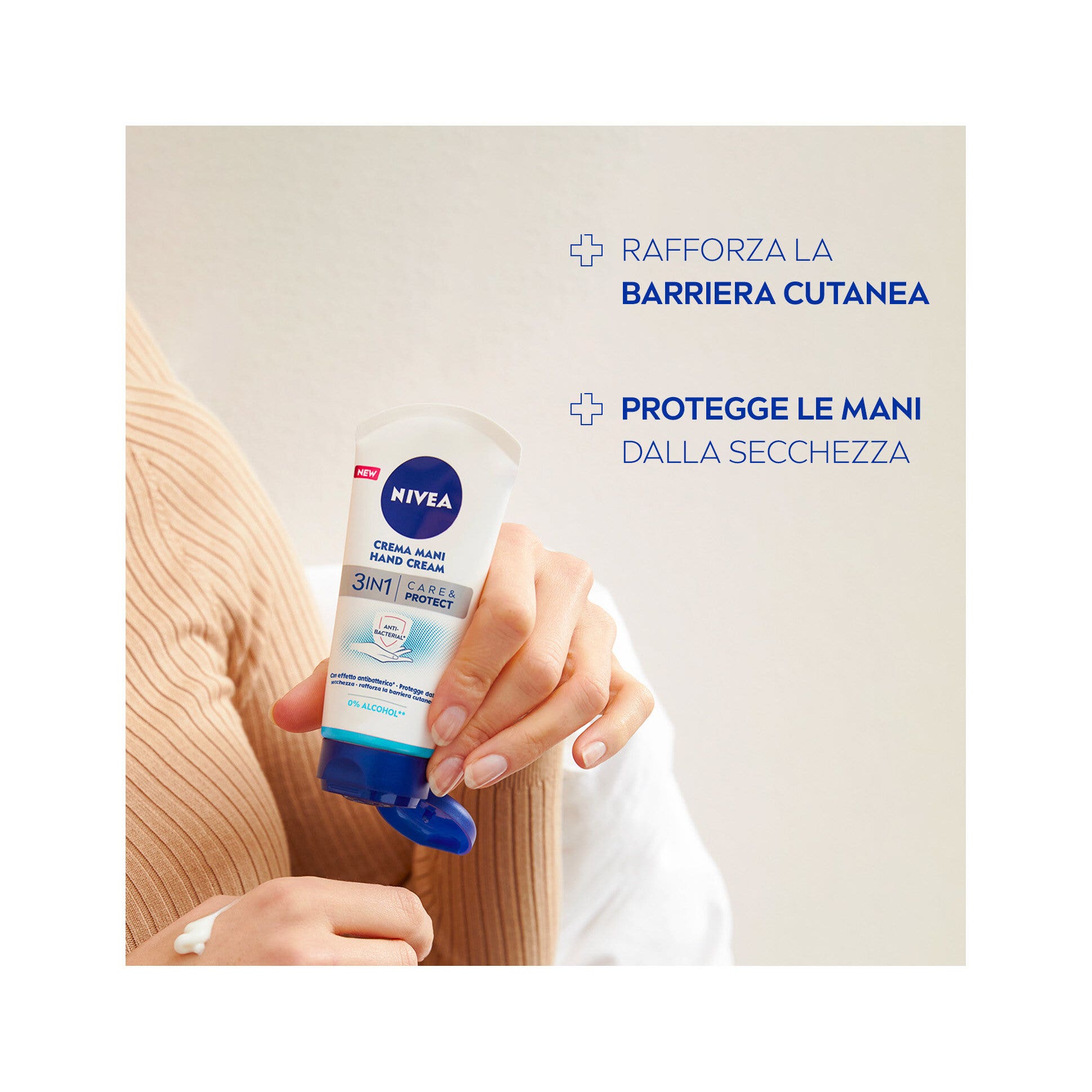 Nivea Crema Mani 3in1 Care & Protect Con Effetto Antibatterico 75ml Crema Antibatterica Mani-6