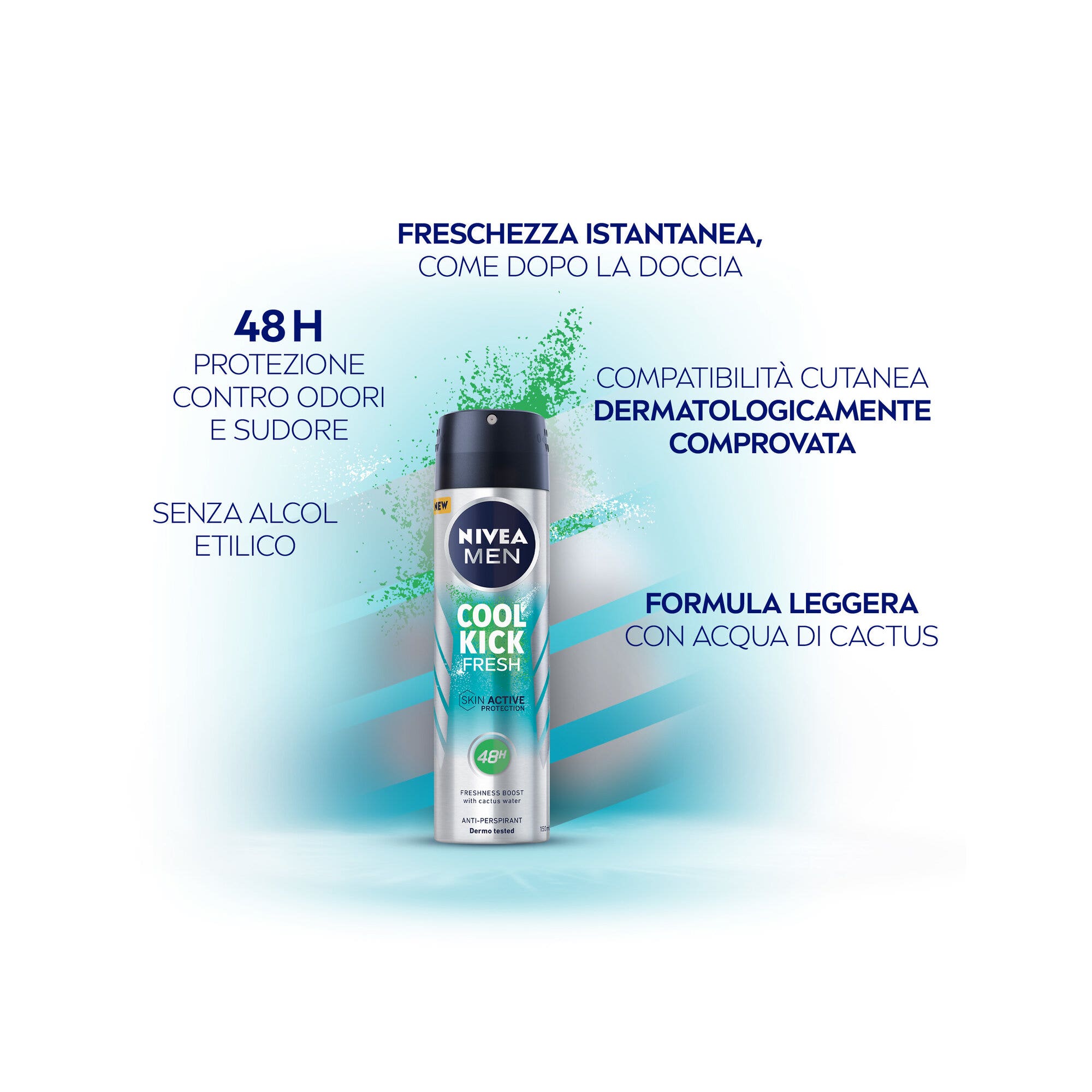 Nivea Men Cool Kick Fresh Deodorante Spray 150ml Antitraspirante Per 48h Di Freschezza-2