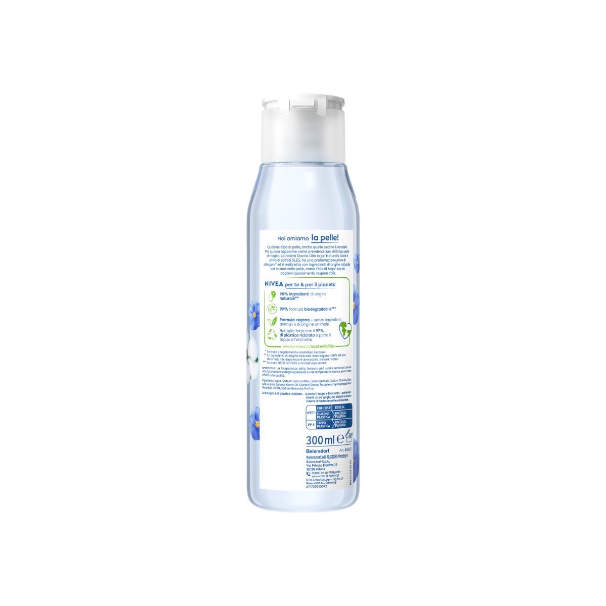 Nivea Naturally Good Doccia Olio In Gel Fiori Di Cotone 300ml-6