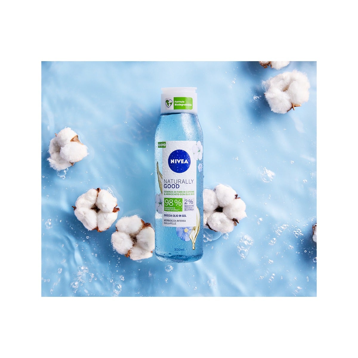 Nivea Naturally Good Doccia Olio In Gel Fiori Di Cotone 300ml-7