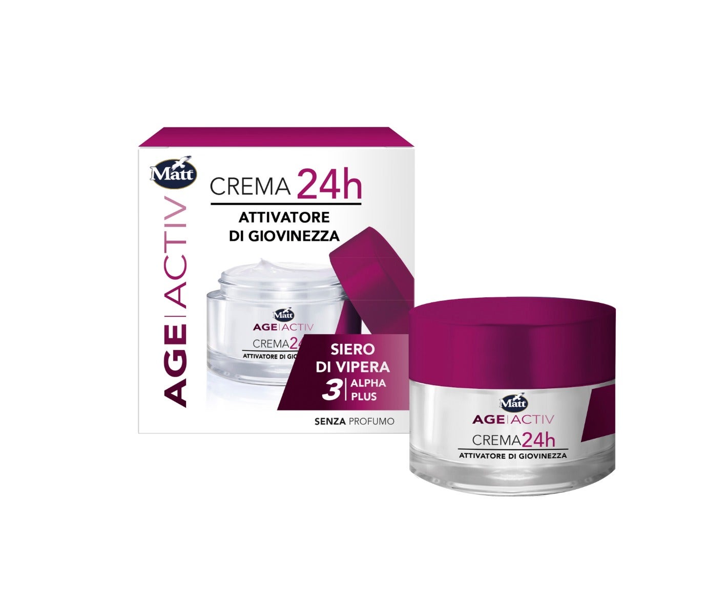 Matt Age Active Crema Viso 24H Attivatore Giovinezza Siero Vipera 50ml-4