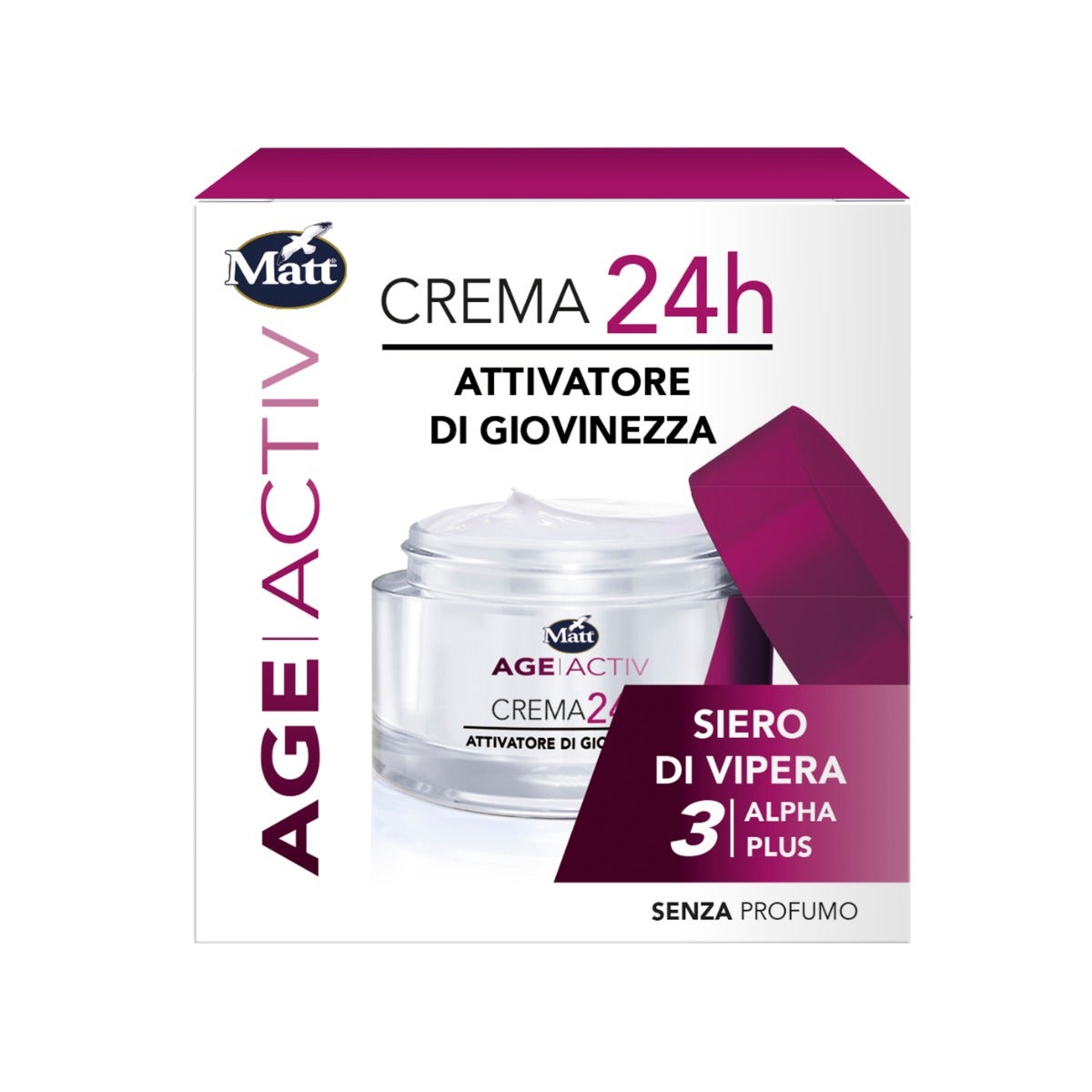Matt Age Active Crema Viso 24H Attivatore Giovinezza Siero Vipera 50ml-5