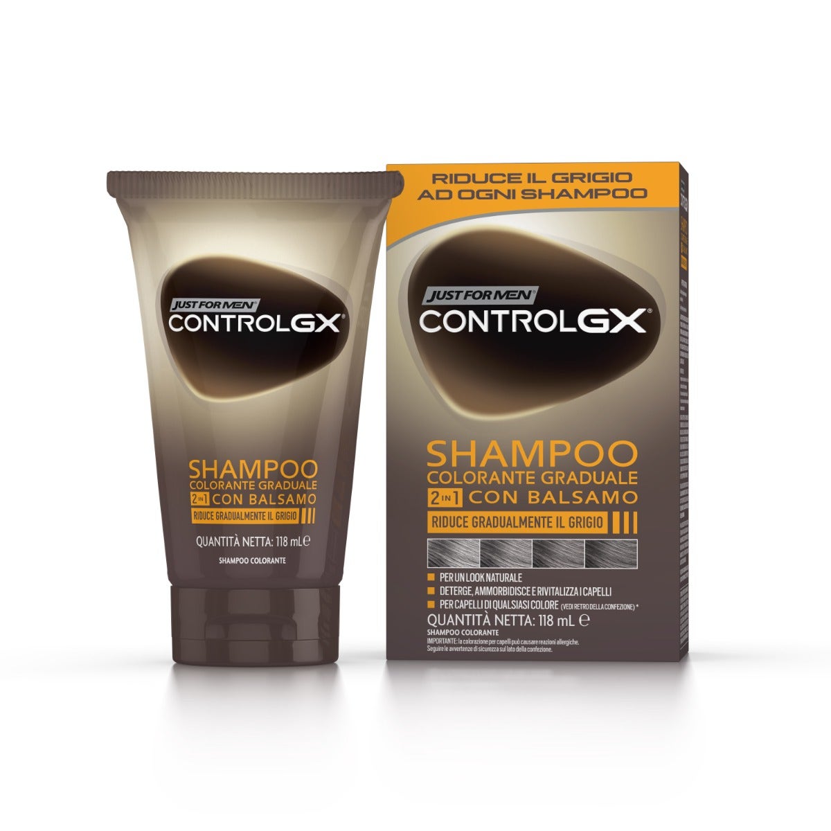 Just For Men Control Gx 2 In 1 Shampoo/Balsamo Colorante Graduale 118ml-9