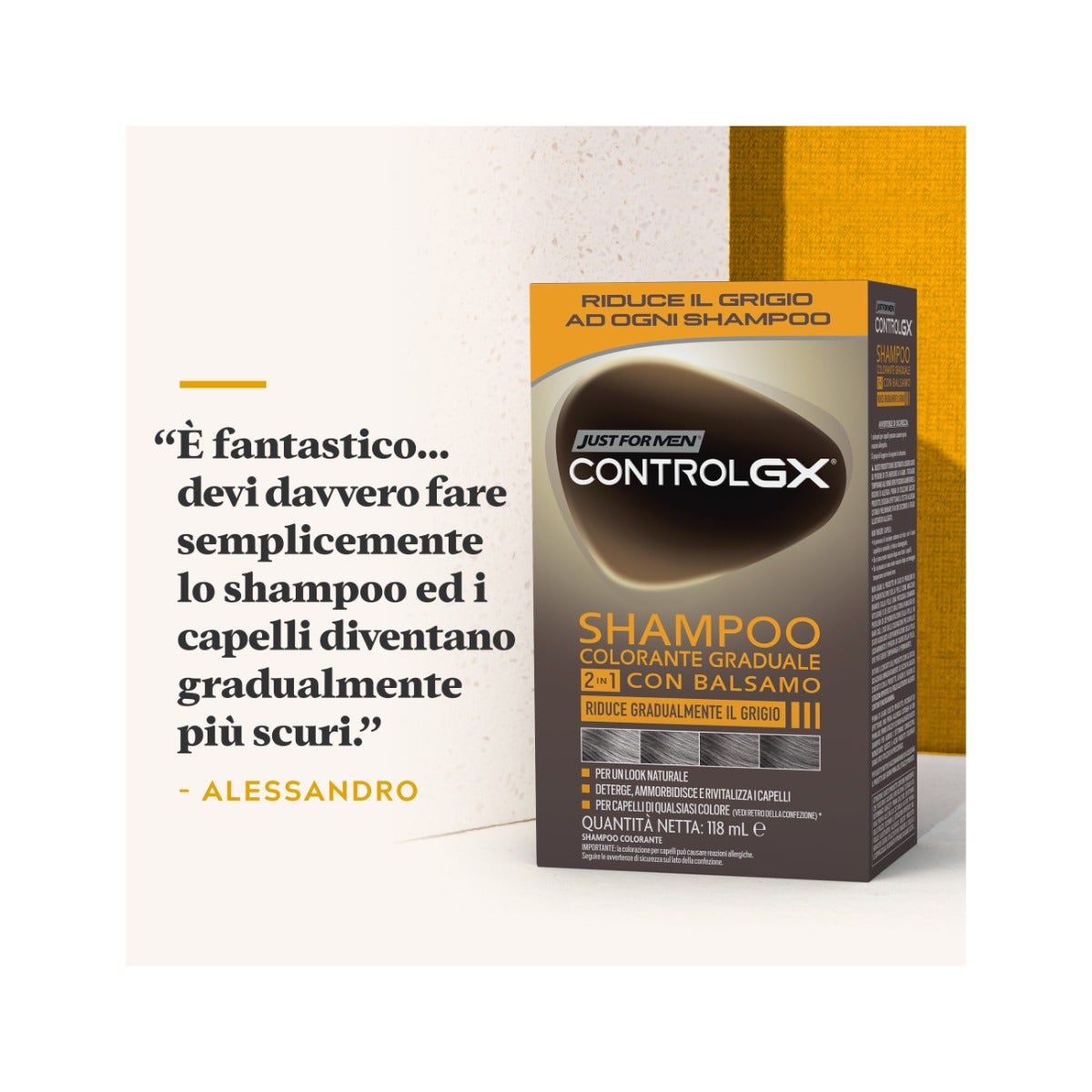 Just For Men Control Gx 2 In 1 Shampoo/Balsamo Colorante Graduale 118ml-14