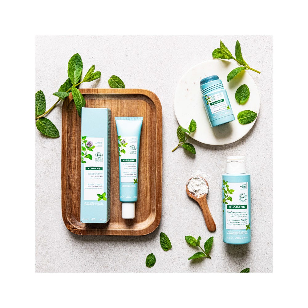 Klorane Crema Purificante Viso Menta Acquatica Bio 40ml-6