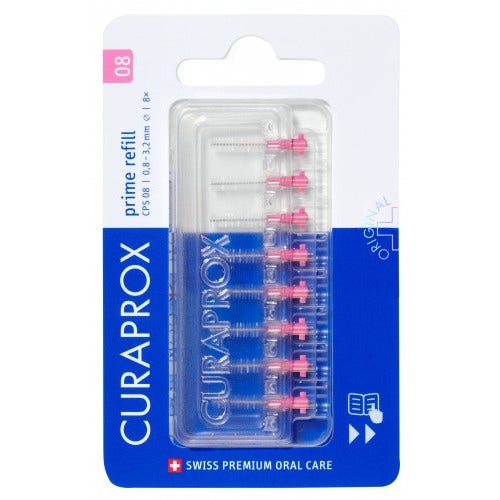 Curaprox Cps 08 Scovolino Interdentale Prime Refill Pink 8 Pezzi-1