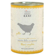 Barf Menu Completo Cibo Umido Trito Di Pollo Con Patate Dolci E Asparagi Per Cani Lattina 400g-1