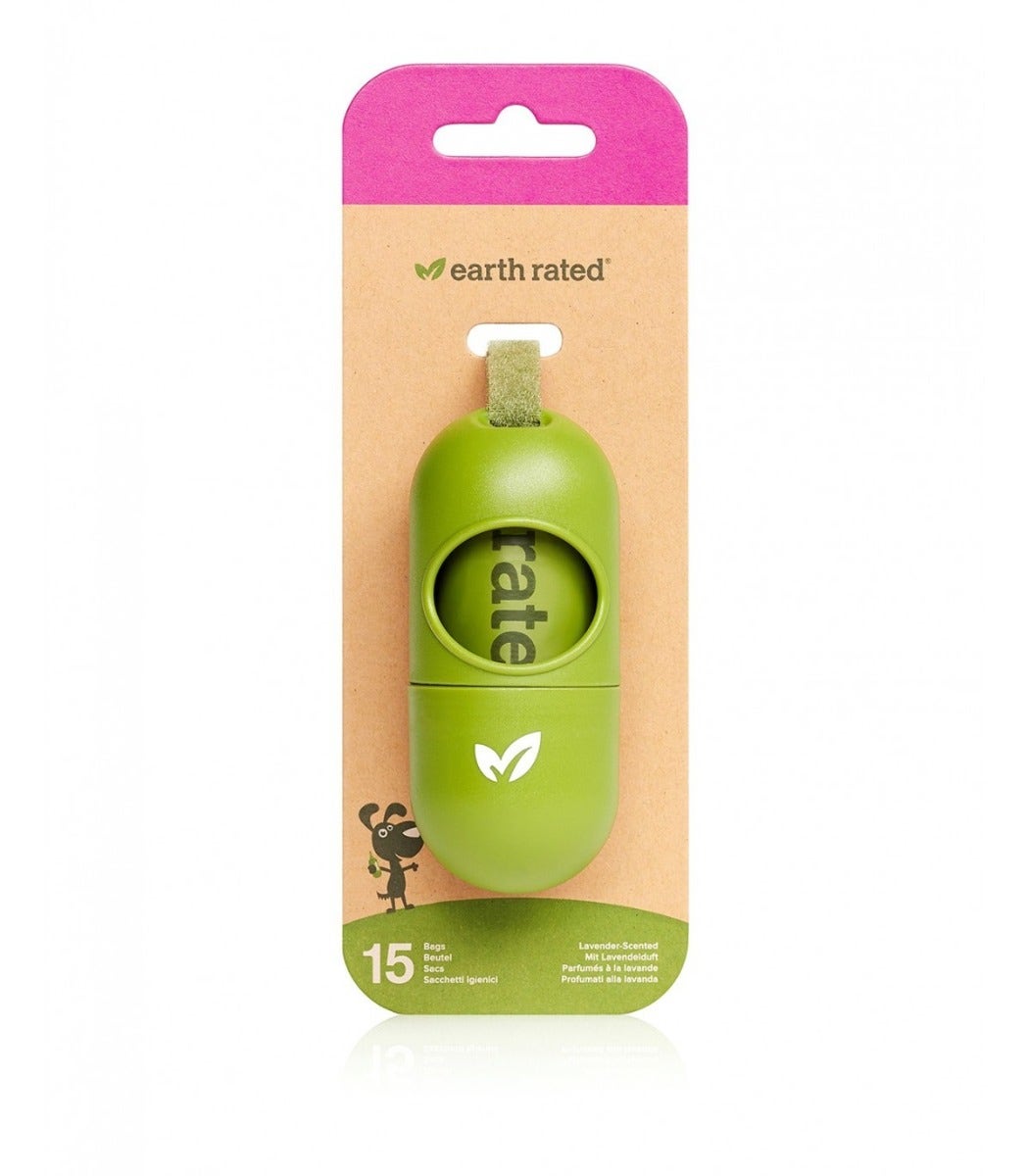 Earth Rated Distributore + Sacchetti Biodegradabili Fragranza Lavanda 1 Rotolo x 15 Sacchetti-1