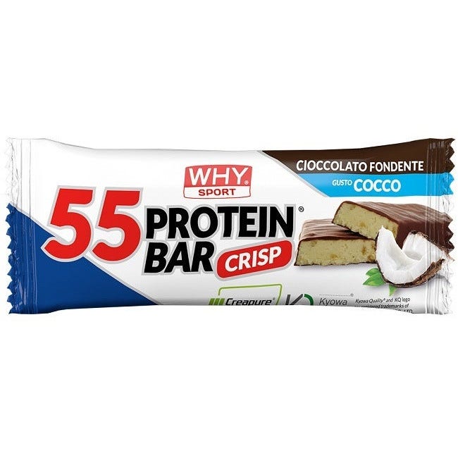 Why Sport 55 Protein Bar Crisp Barretta Cioccolato Fondente Cocco 1 Pezzo-2
