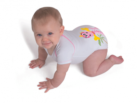 J Bimbi Body 0-36M Bio Cotton 4 Season Dinosauro Rosa-2
