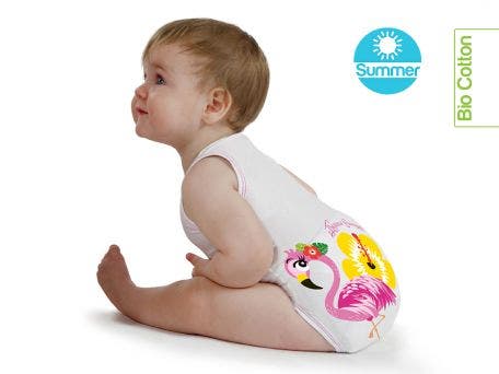 J Bimbi Body 0-36 Mesi Fresco Cotone Summer Fenicottero -3