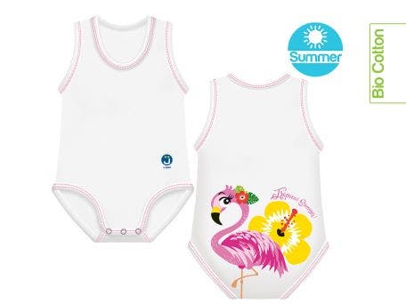 J Bimbi Body 0-36 Mesi Fresco Cotone Summer Fenicottero -2