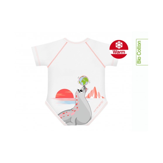 J Bimbi Body Neonato 0-36 Mesi Caldo Cotone Biologico Fantasia Foca-0