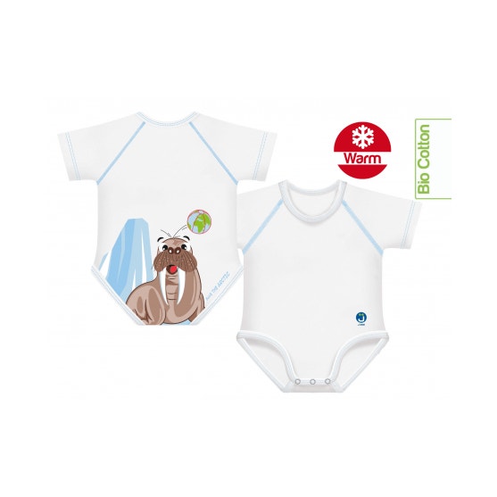 J Bimbi Body Neonato 0-36 Mesi Caldo Cotone Biologico Fantasia Tricheco-2