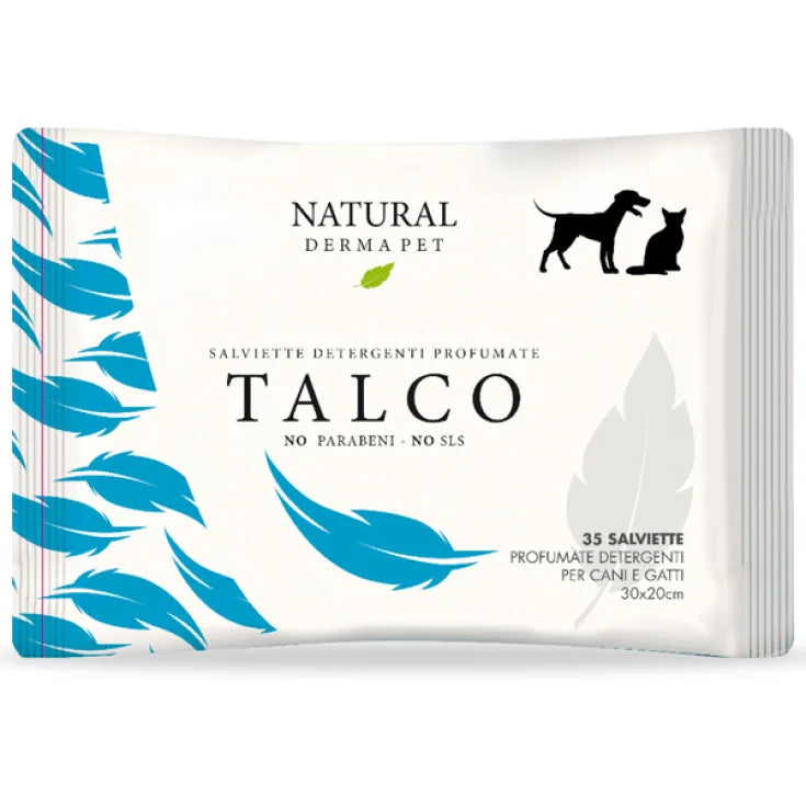 Natural Derma Pet Salviettine Detergenti Talco 100 Pezzi