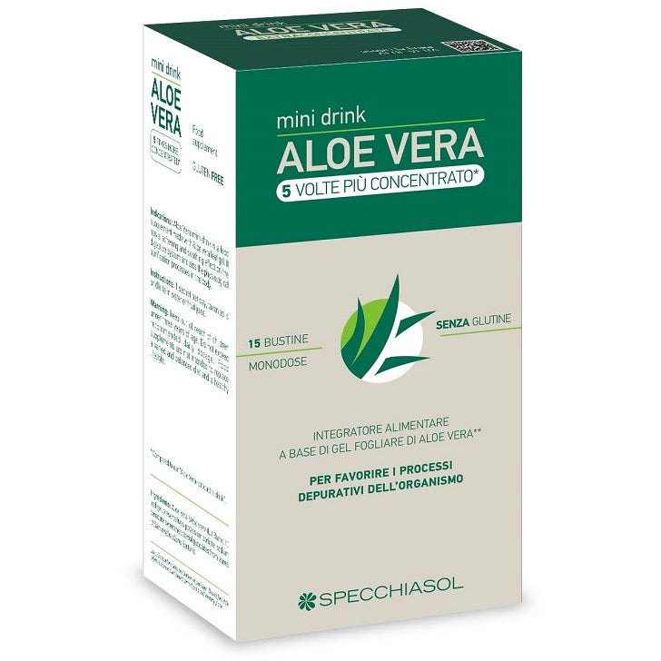 Specchiasol Aloe Vera Mini Drink 5 Volte Più Concentrato 15 Bustine Da 10ml-1