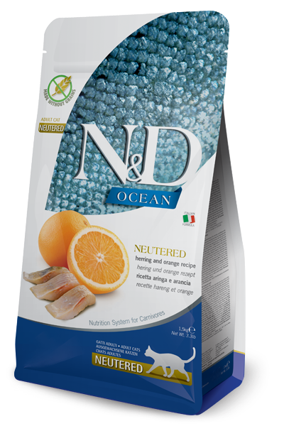Farmina N&D Ocean Neutered Aringa E Arancia Gatti Adulti Sterilizzati Sacco 1,5kg-1
