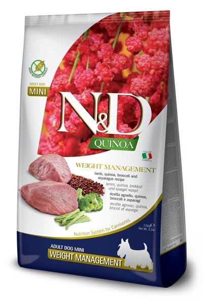 Farmina N&D Weight Management Quinoa/Agnello/Broccoli/Asparagi Per Cani Adulti Taglia Mini Sacco 2,5kg-2